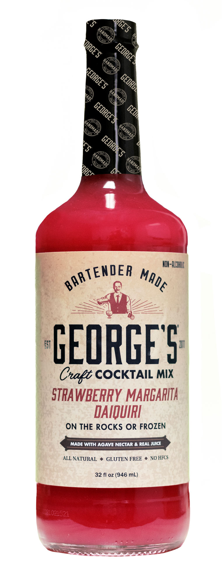 GEORGE'S® S Strawberry Margarita Mix 32 ounce bottle