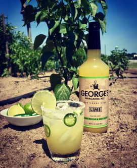 GEORGE’S® Spicy Margarita served with lime wedges and or jalapeño garnish