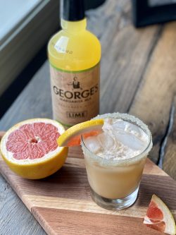 GEORGE’S® Coconut Grapefruit Margaritas served with grapefruit garnish