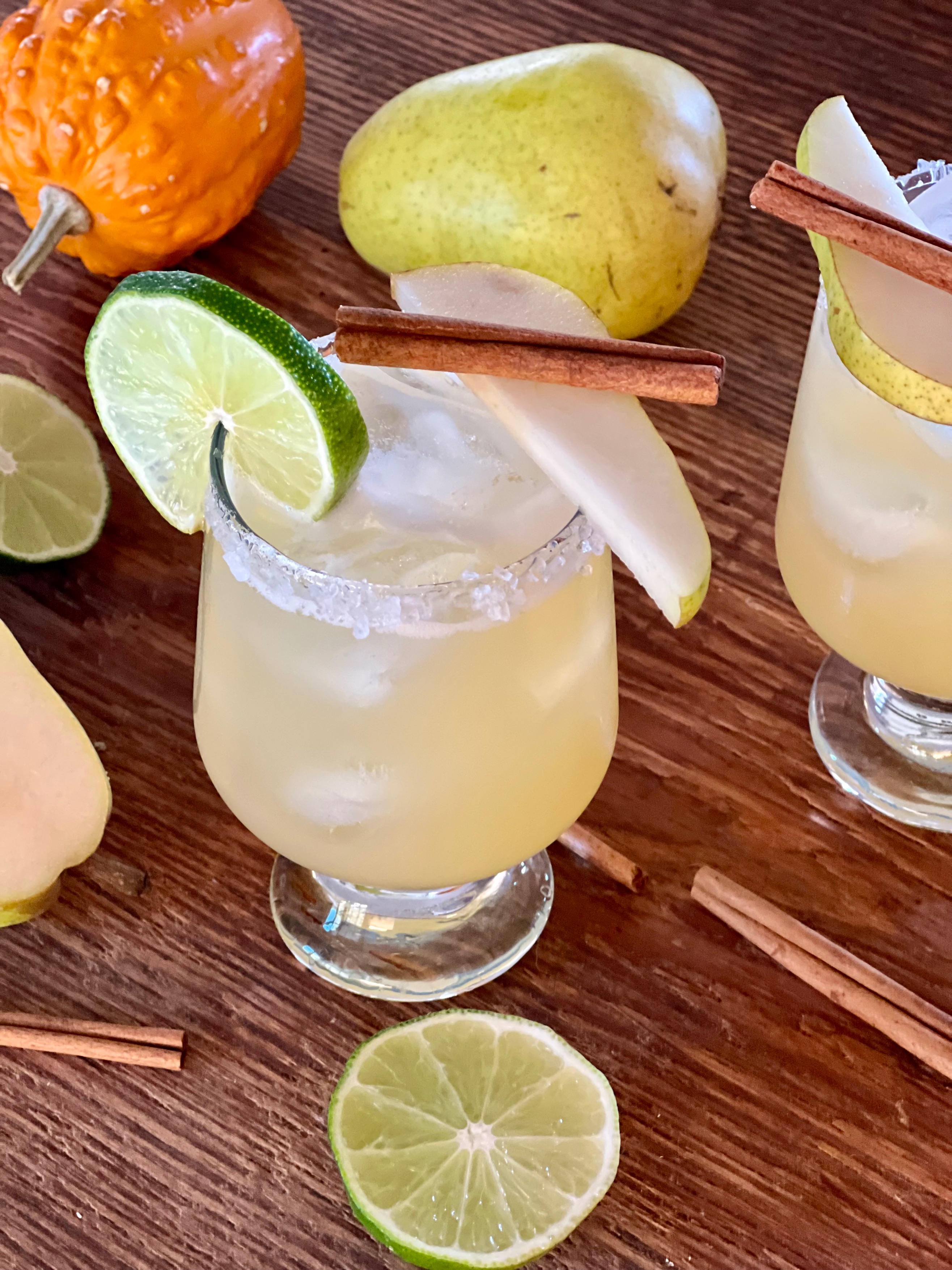 Spiced Pear and ginger margarita cocktail recipe