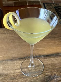 GEORGE’S® Lemon Drop Martini served with lemon twist garnish