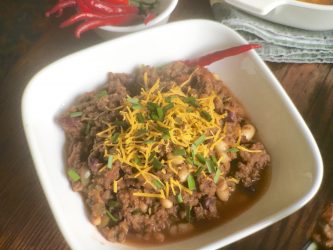 GEORGE’S® Chili served in a bowl