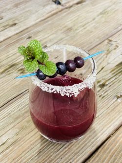 GEORGE’S® Blueberry Margarita served with blueberries garnish
