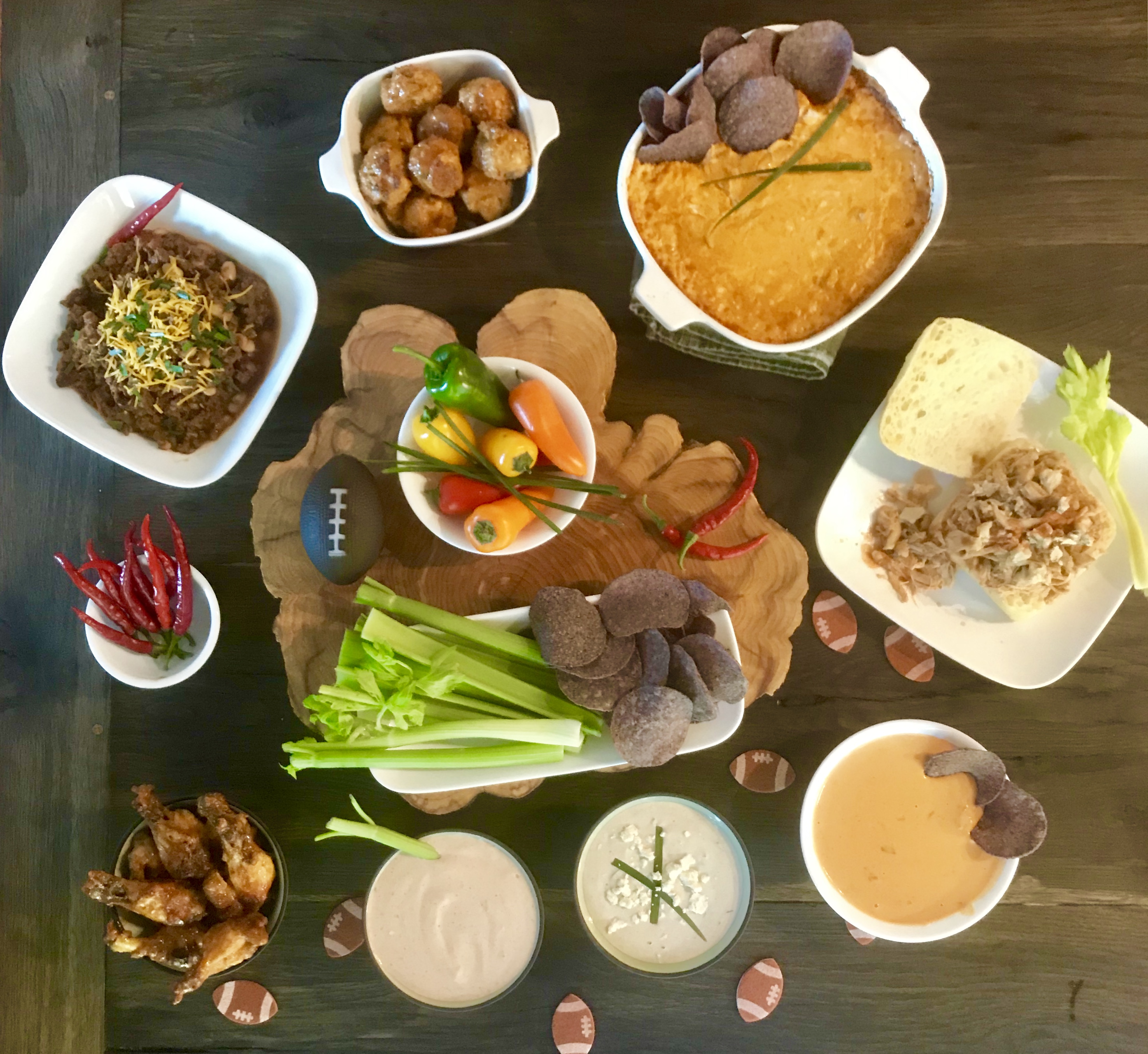 spread of various foods taken at an aerial angle