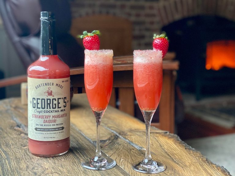 two GEORGE’S® Strawberry Champagne Margaritas