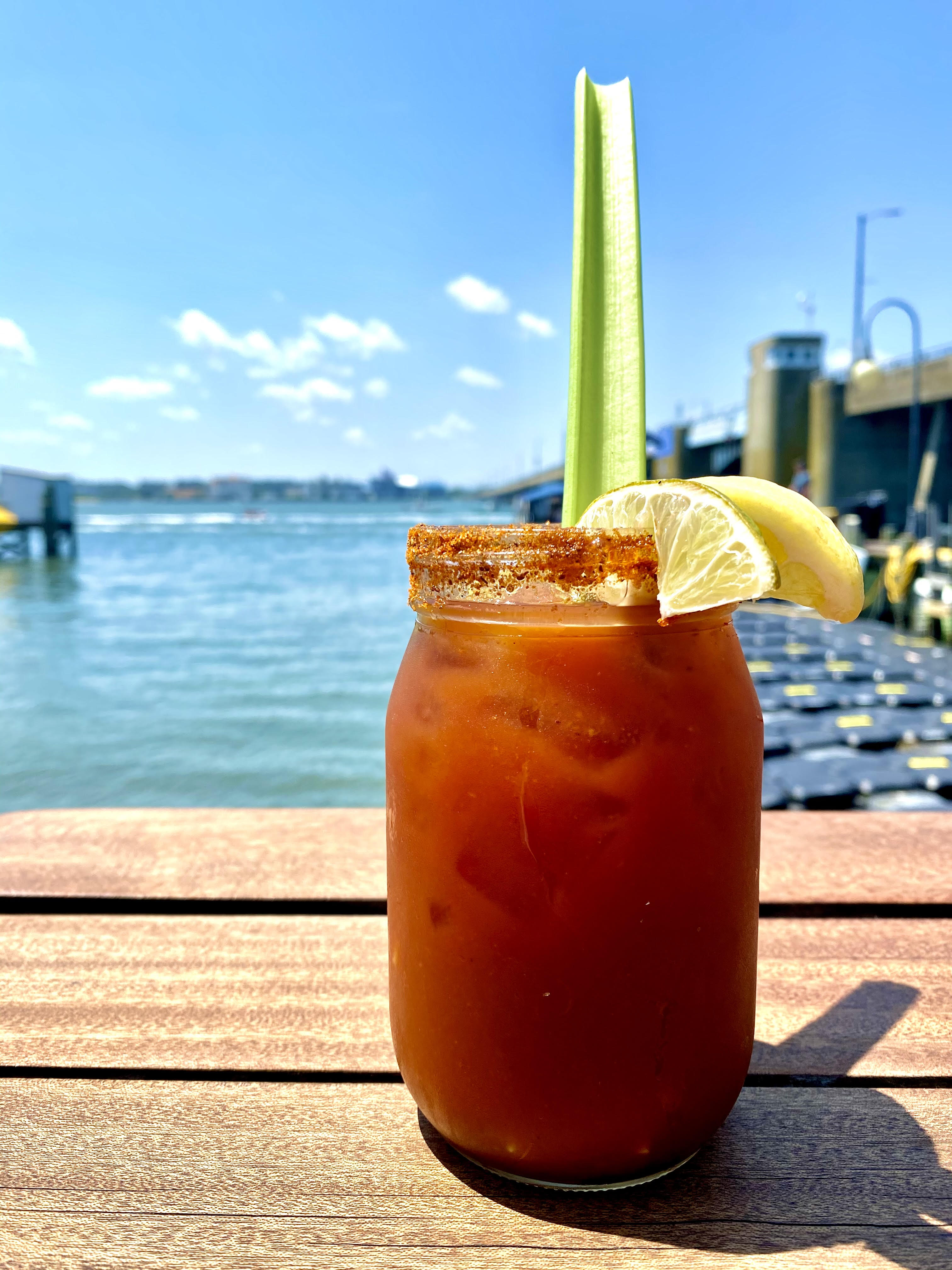 bloody mary on table by the bay