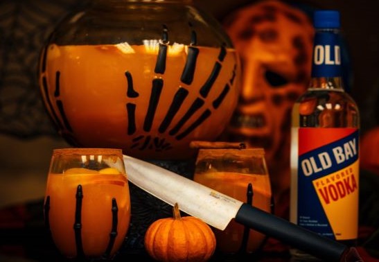 Halloween drink with Old Bay Vodka