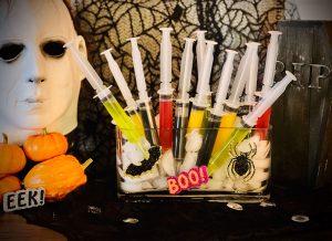 halloween shots in plastic syringes